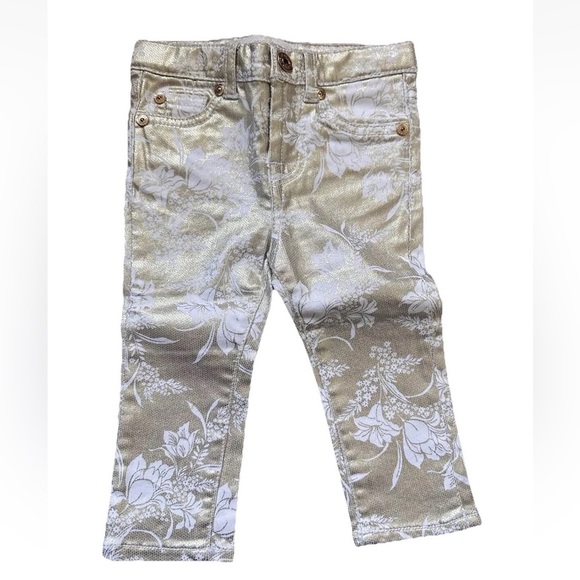Baby  Girls  jeans size 12 Months adjustable waist stretchy 7 for all mankind - Picture 1 of 10